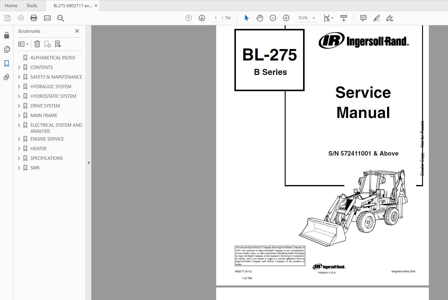 Bobcat Loader Backhoe Service Library 2017 DVD5