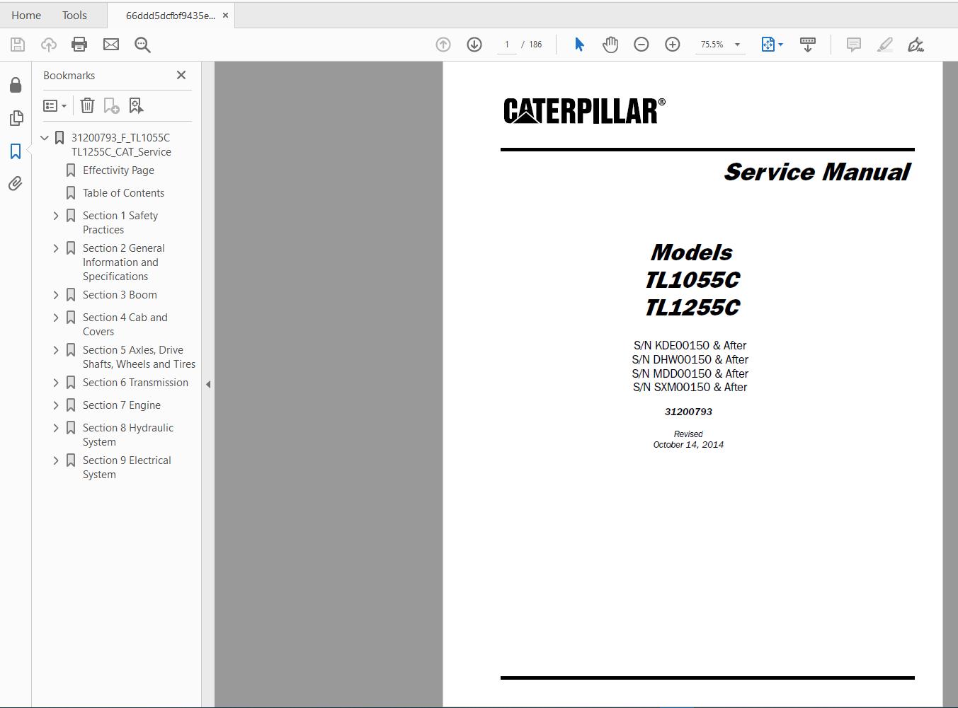 CAT Telehandler Workshop Manual Updated New7