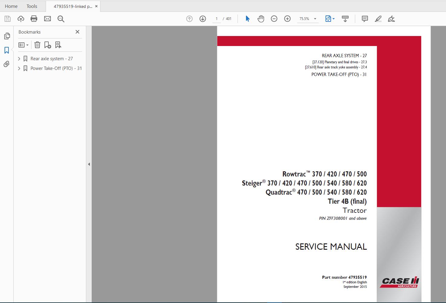 Case IH Agricultural 2019 Full Service Manual 150Gb10