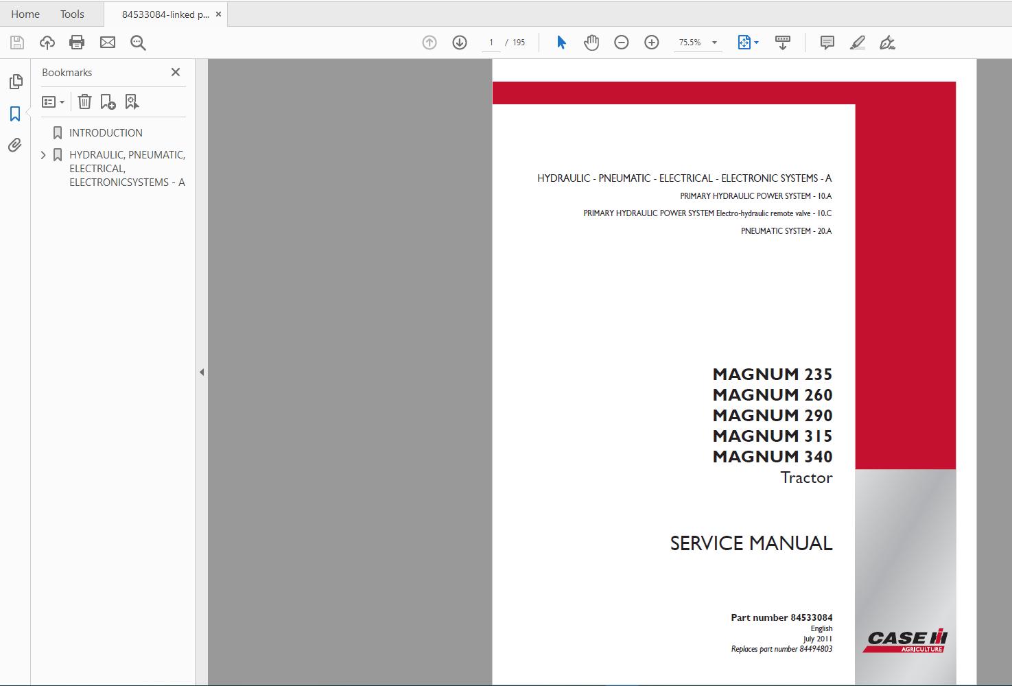 Case IH Agricultural 2019 Full Service Manual 150Gb14