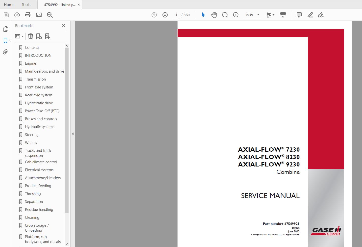Case IH Agricultural 2019 Full Service Manual 150Gb7