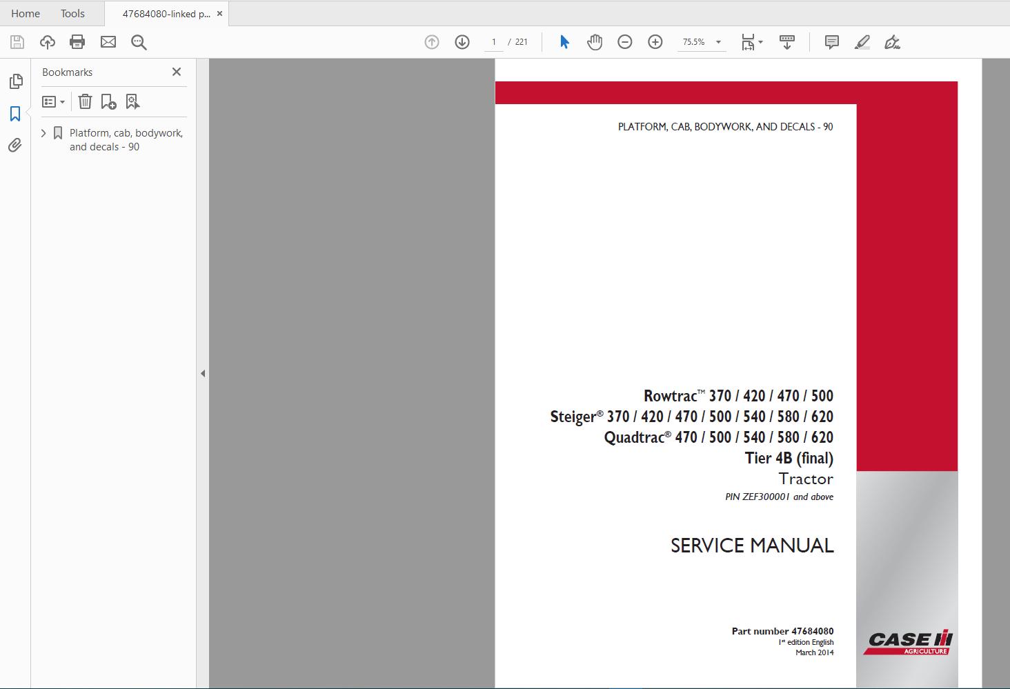 Case IH Agricultural 2019 Full Service Manual 150Gb8