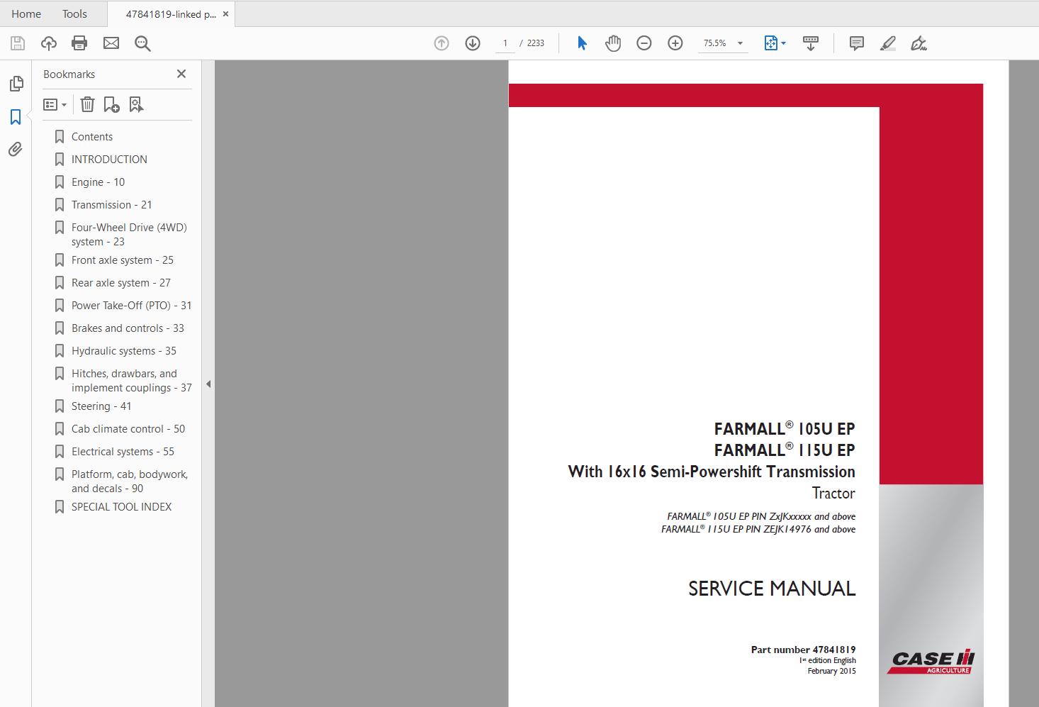 Case IH Agricultural 2019 Full Service Manual 150Gb9