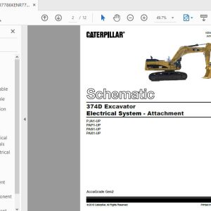 CAT 347D PAP1 UP Excavator Hydraulic Electrical System Attachment 2