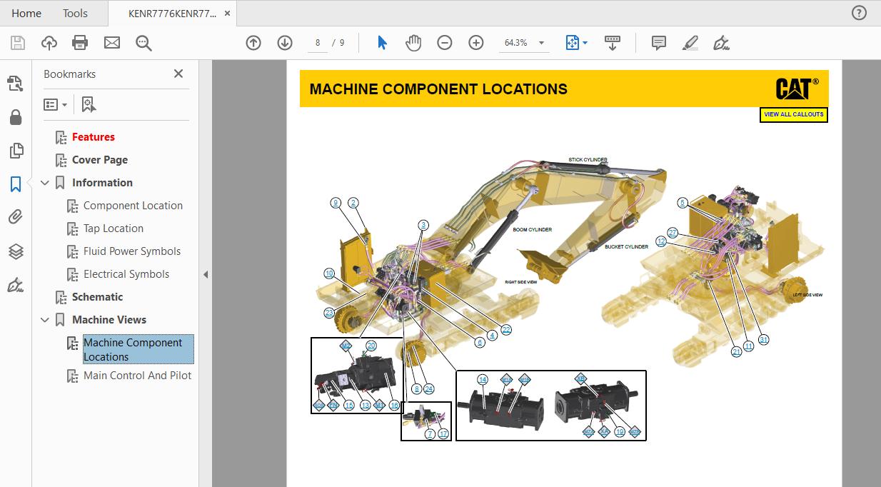 CAT 347D PAP1 UP Excavator Hydraulic Electrical System Attachment 6 1