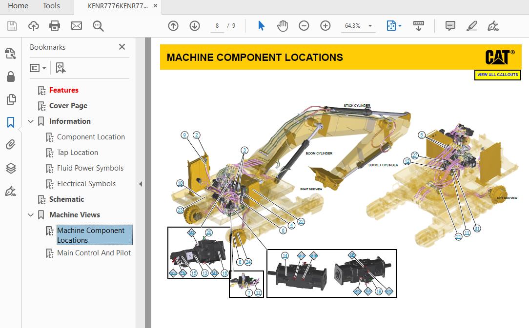 CAT 347D PAS1 UP Excavator Hydraulic Electrical System Attachment 7