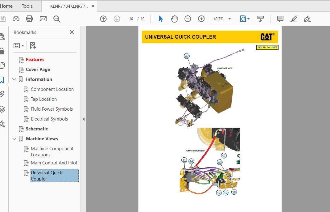 CAT 347D PAX1 UP Excavator Hydraulic Electrical System Attachment 5