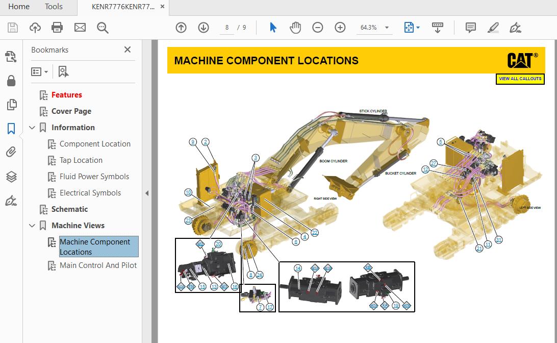 CAT 347D PJA1 UP Excavator Hydraulic Electrical System Attachment 7
