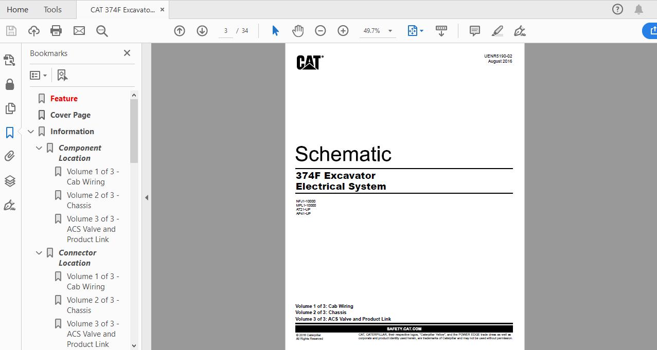CAT 347F EBF1 UP Excavator Hydraulic Electrical System Attachment 2