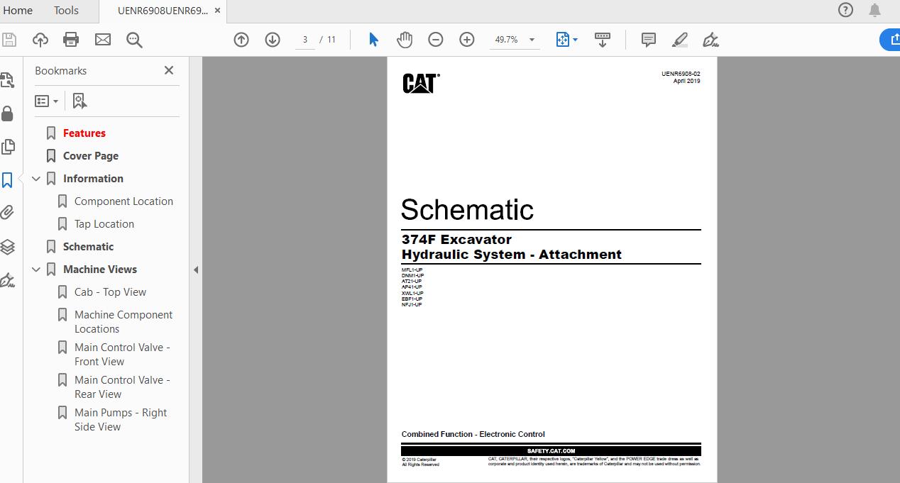CAT 347F EBF1 UP Excavator Hydraulic Electrical System Attachment 3