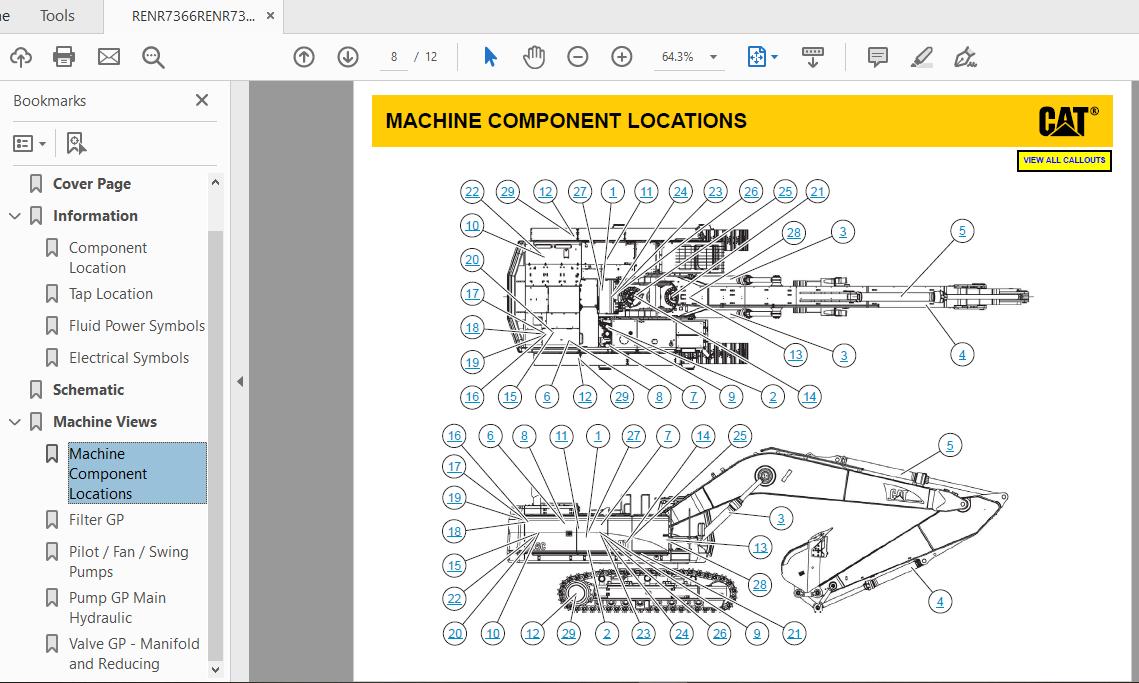 CAT 365C 385C JCM1 UP Excavator Hydraulic Electrical System Attachment 7