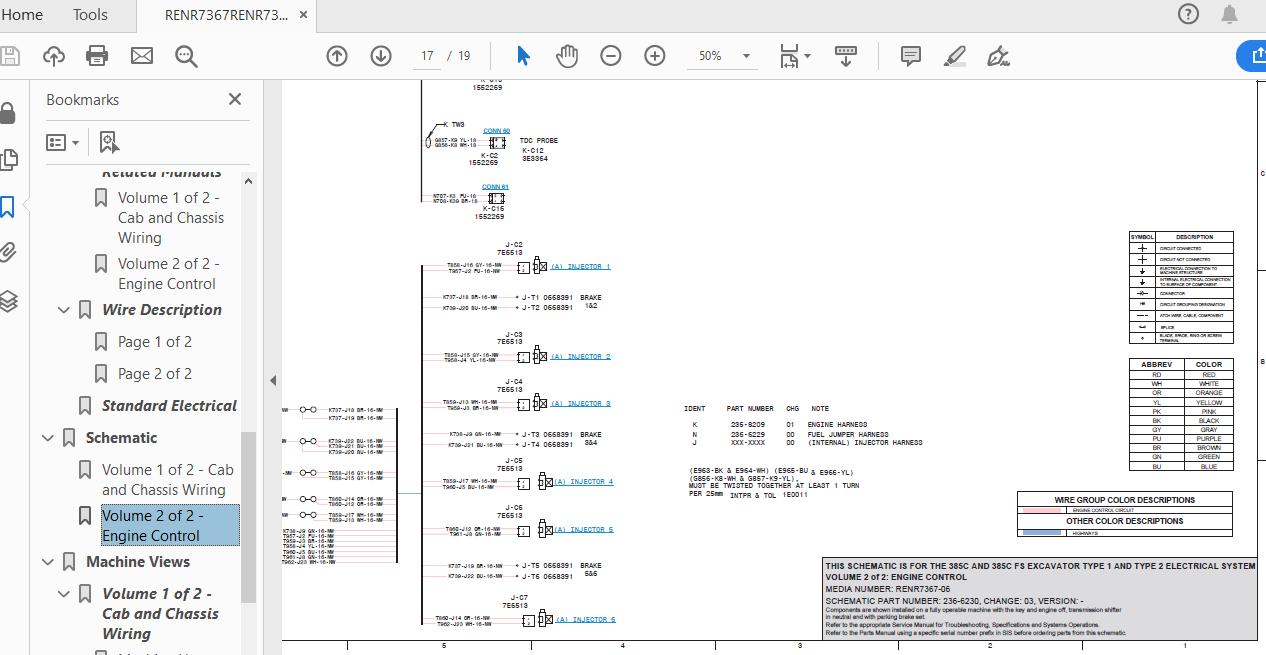 CAT 365C 385C KKK1 UP Excavator Hydraulic Electrical System Attachment 2