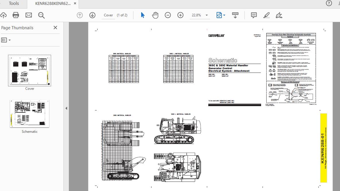 CAT 365C 385C MH WAW1 UP Excavator Hydraulic Electrical System Attachment 2