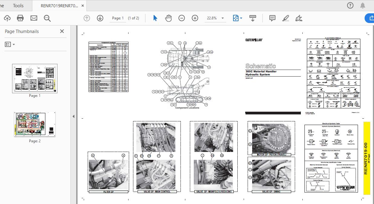 CAT 365C 385C MH WAW1 UP Excavator Hydraulic Electrical System Attachment 3