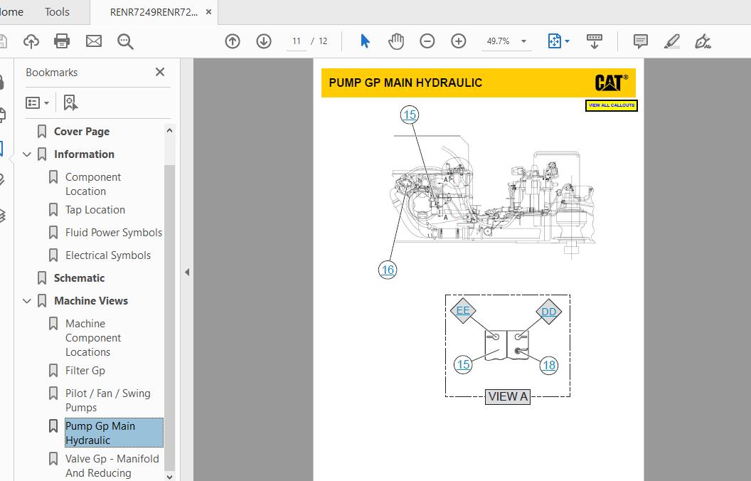 CAT 365C 385C MNZ1 UP Excavator Hydraulic Electrical System Attachment 5