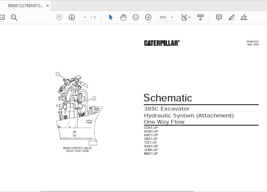 CAT 365C 385C SBE1 UP Excavator Hydraulic Electrical System Attachment 6