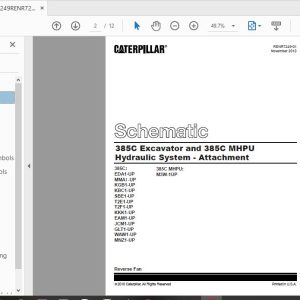 CAT 365C 385C T2E1 UP Excavator Hydraulic Electrical System Attachment 3