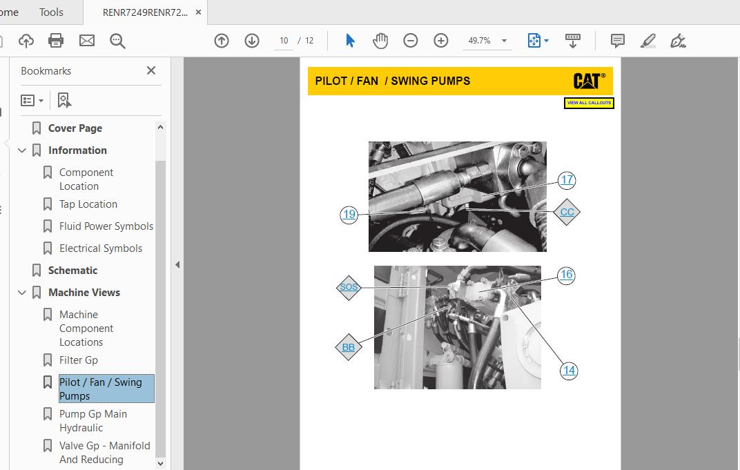 CAT 365C 385C T2E1 UP Excavator Hydraulic Electrical System Attachment 4