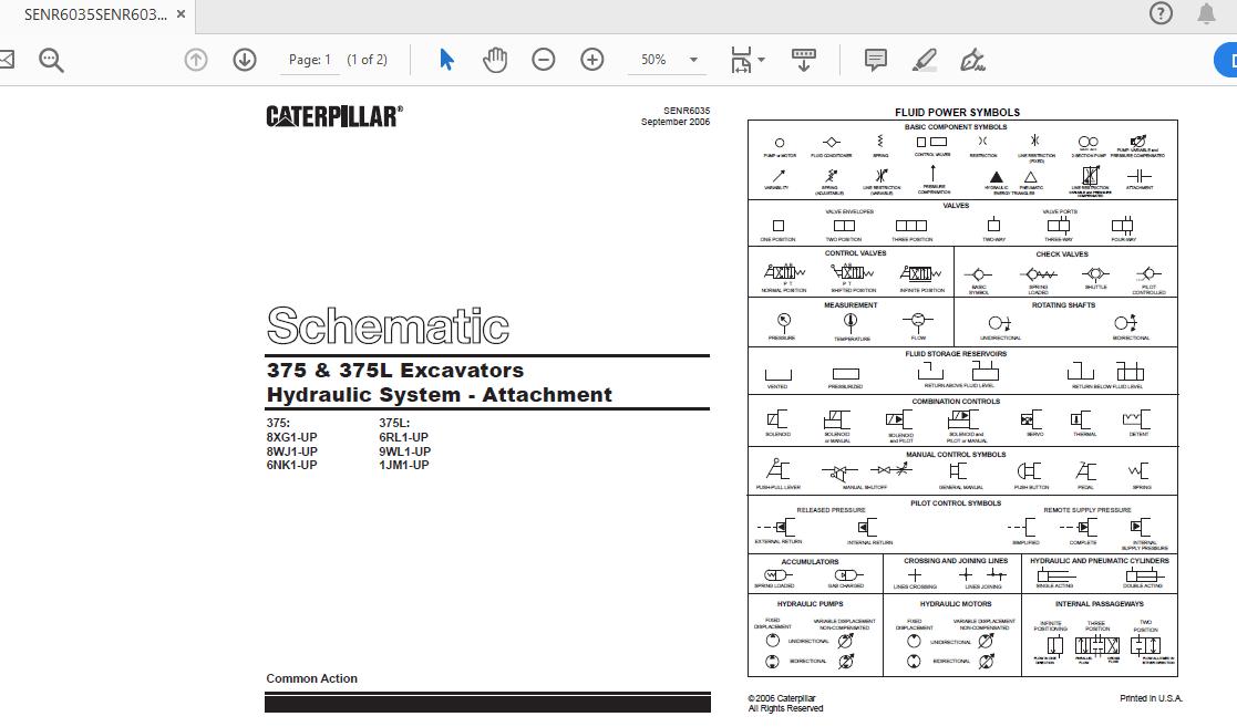 CAT 375 375L 6NK156 UP Excavator Hydraulic Electrical System Attachment 3