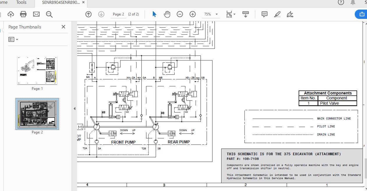 CAT 375 375L 6NK156 UP Excavator Hydraulic Electrical System Attachment 6