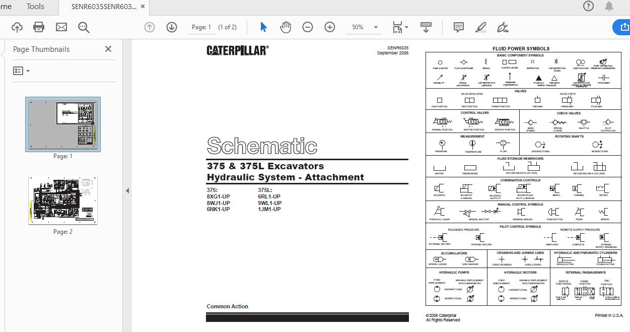 CAT 375 375L 9WL132 UP Excavator Hydraulic Electrical System Attachment 2