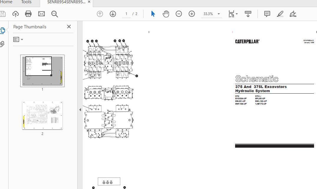 CAT 375 375L 9WL132 UP Excavator Hydraulic Electrical System Attachment 4