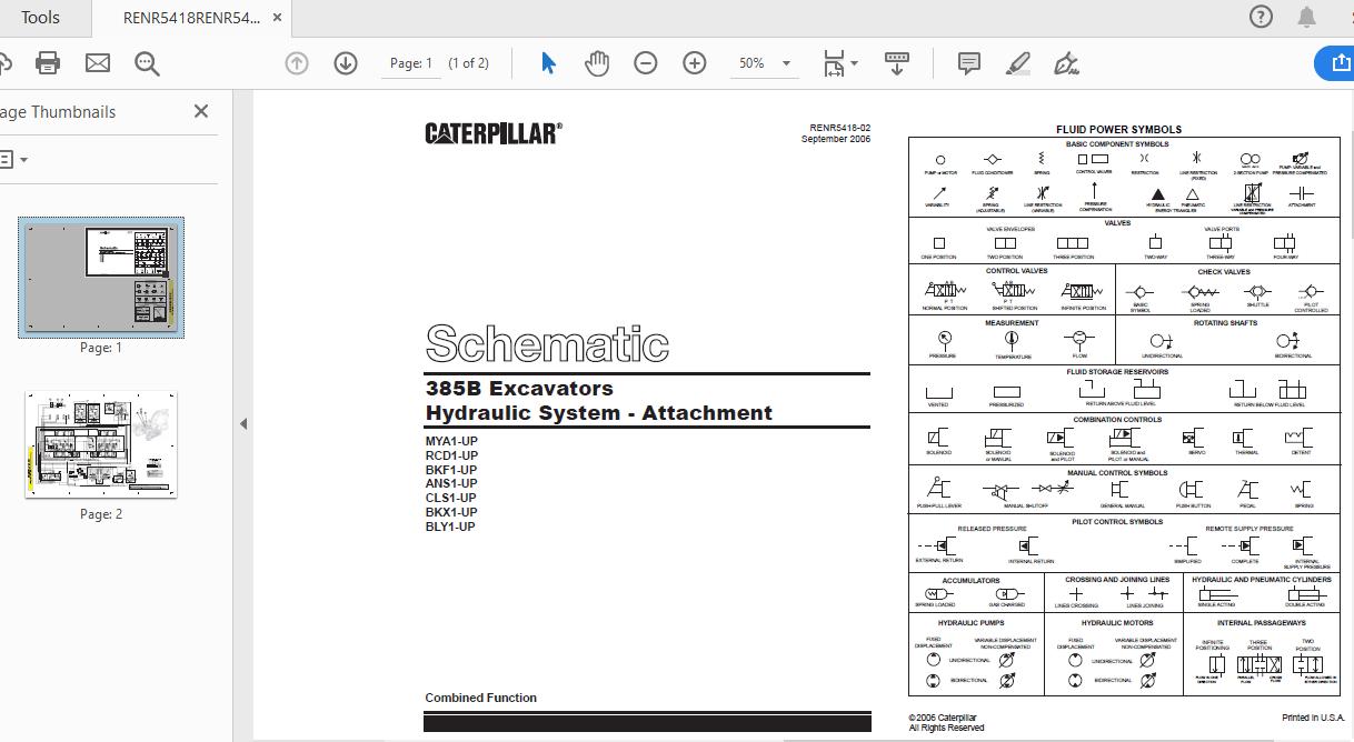 CAT 385B BKF1 UP Excavator Hydraulic Electrical System Attachment 2