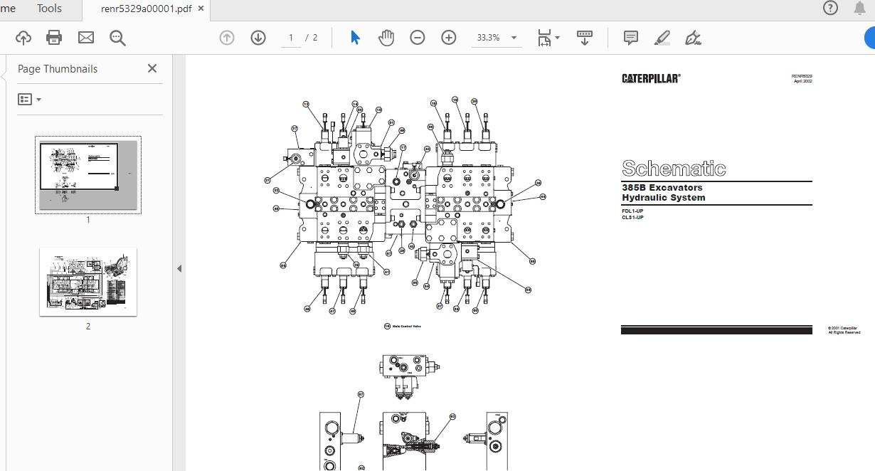 CAT 385B CLS1 UP Excavator Hydraulic Electrical System Attachment 3