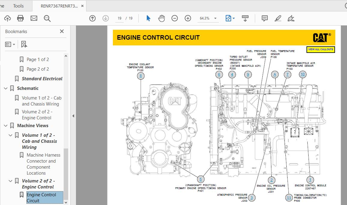CAT 385C FS T2F1 UP Excavator Hydraulic Electrical System Attachment 3