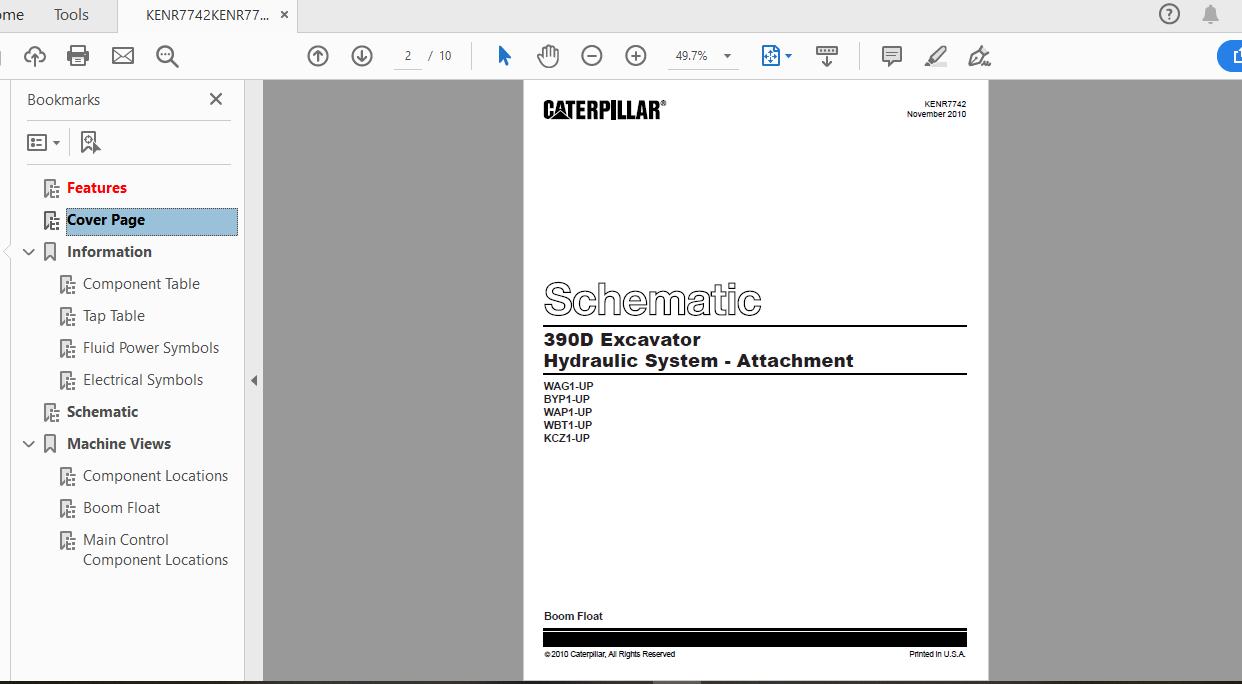 CAT 390D BYP1 UP Excavator Hydraulic Electrical System Attachment 3