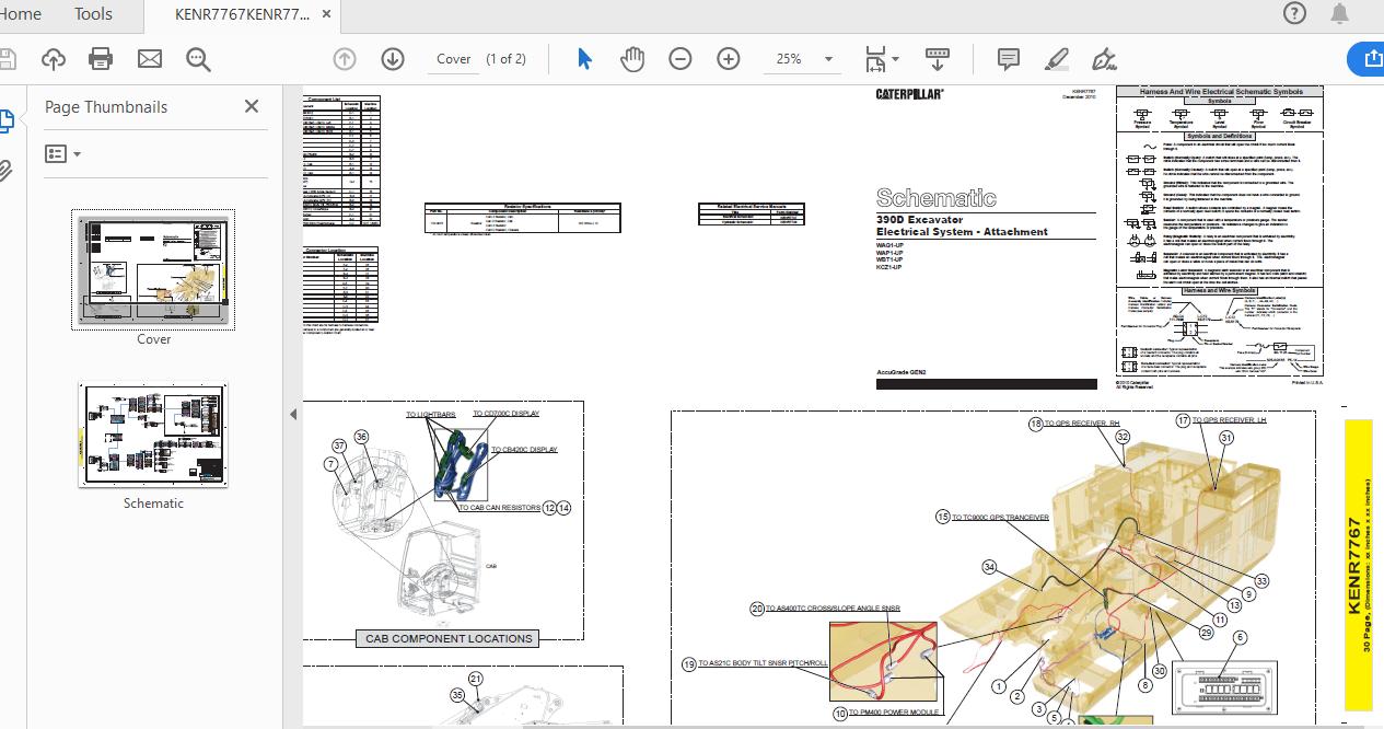 CAT 390D WAP1 UP Excavator Hydraulic Electrical System Attachment 1