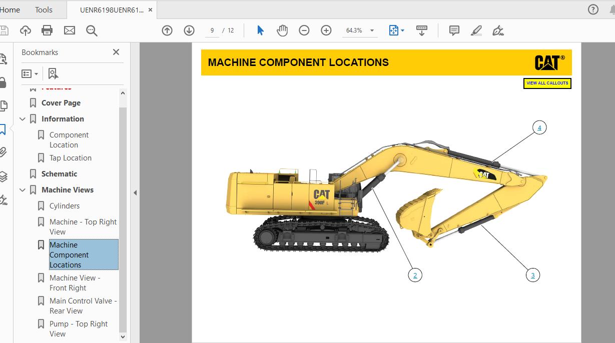 CAT 390F FEH1 UP Excavator Hydraulic Electrical System Attachment 4