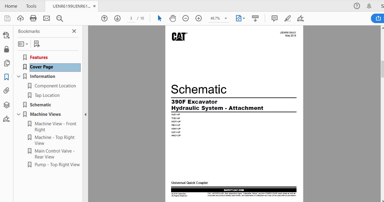CAT 390F GAY1 UP Excavator Hydraulic Electrical System Attachment 1