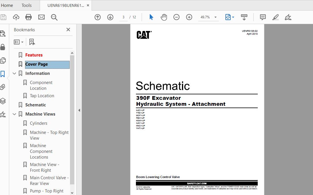 CAT 390F HJD1 UP Excavator Hydraulic Electrical System Attachment 2