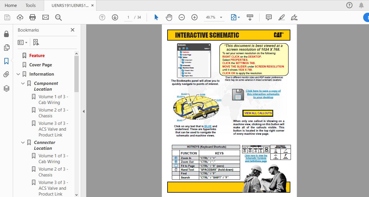 CAT 390F HSM1 UP Excavator Hydraulic Electrical System Attachment 1