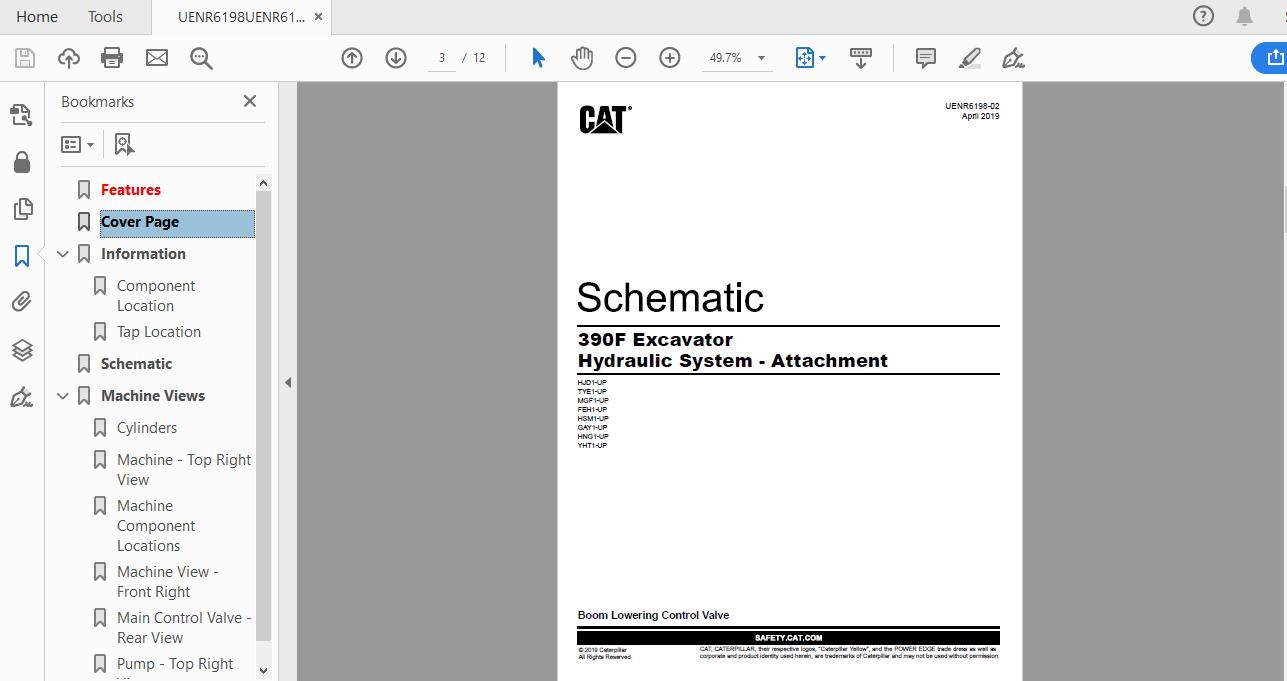 CAT 390F TYE1 UP Excavator Hydraulic Electrical System Attachment 2