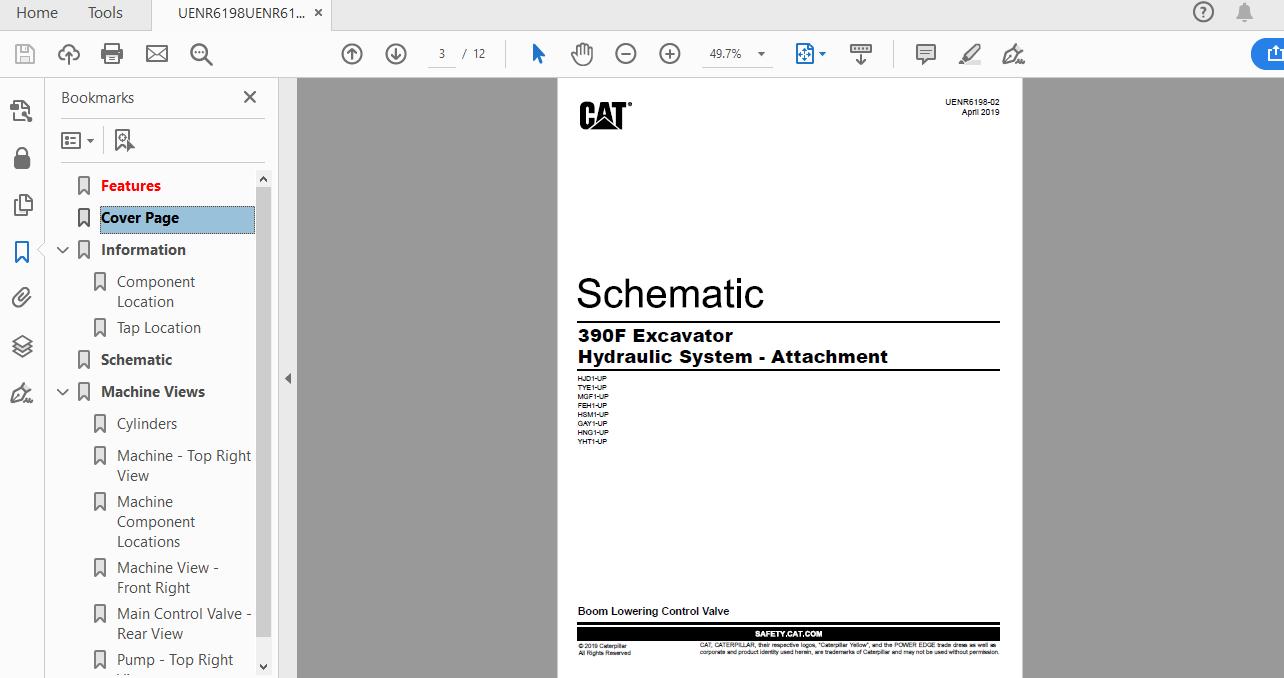 CAT 390F YHT1 UP Excavator Hydraulic Electrical System Attachment 2