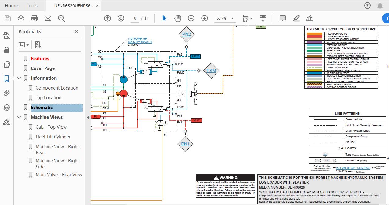 CAT 538 HBS1 UP Forest Machine Hydraulic Electrical System 5 Copy