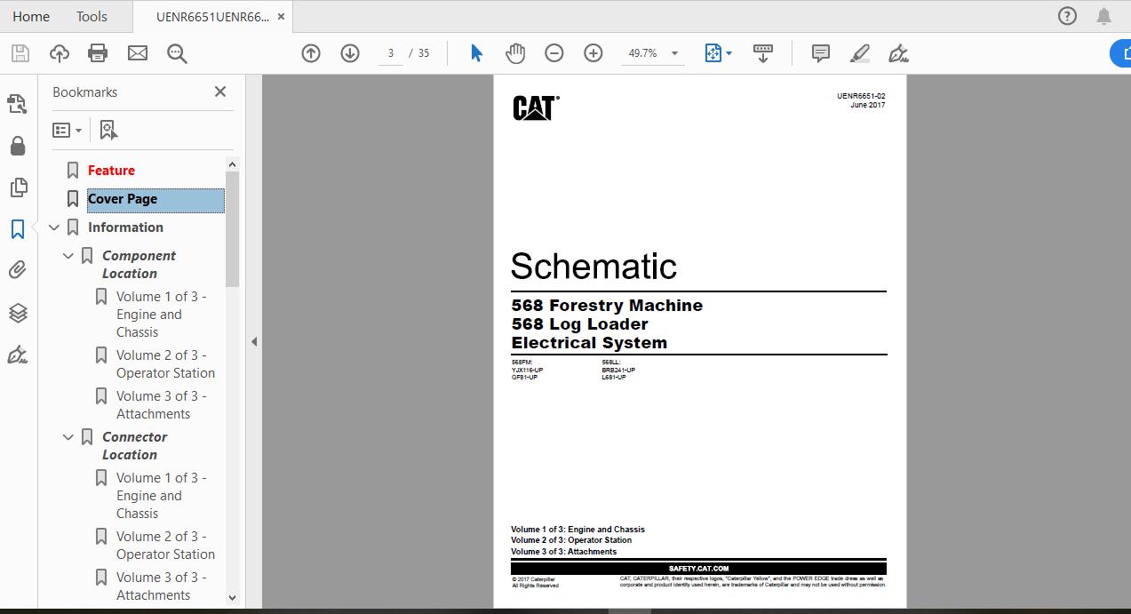 CAT 568 YJX116 UP Forestry Machine Log Loader Hydraulic Electrical System 2