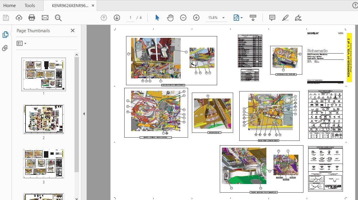 CAT 568 YJX116 UP Forestry Machine Log Loader Hydraulic Electrical System 4