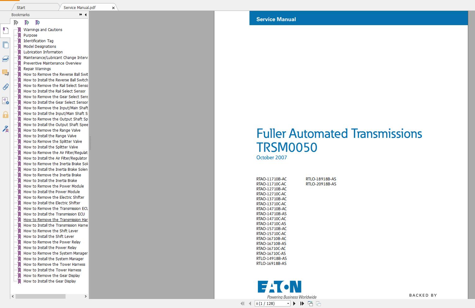 Eaton Fuller Service Manuals CD2fweS