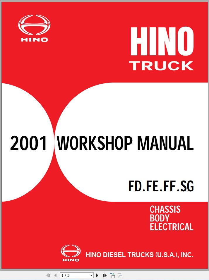 HINO Truck All Series FDFEFFSG 16 2 Workshop Manuals 2001 EN 1