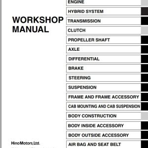 HINO Truck All Series J05E 155 155h 195 195h Workshop Manuals 2014 EN 1