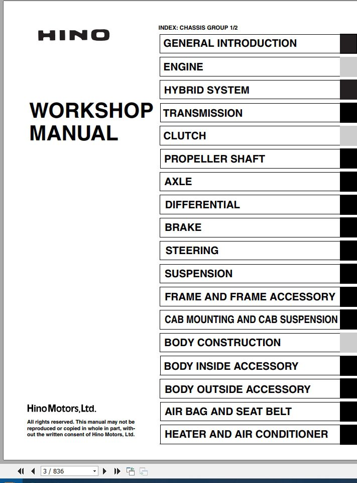 HINO Truck All Series J05E 155 155h 195 195h Workshop Manuals 2014 EN 1