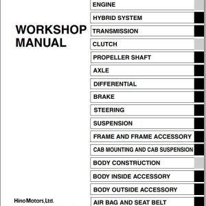 HINO Truck All Series J05E 155 155h 195 195h Workshop Manuals 2017 EN 1