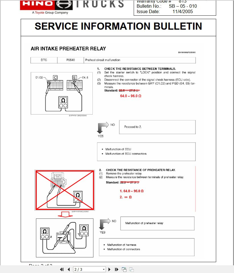 HINO Truck All Series Service Bulletins Service Manual Updates 2019 EN 3