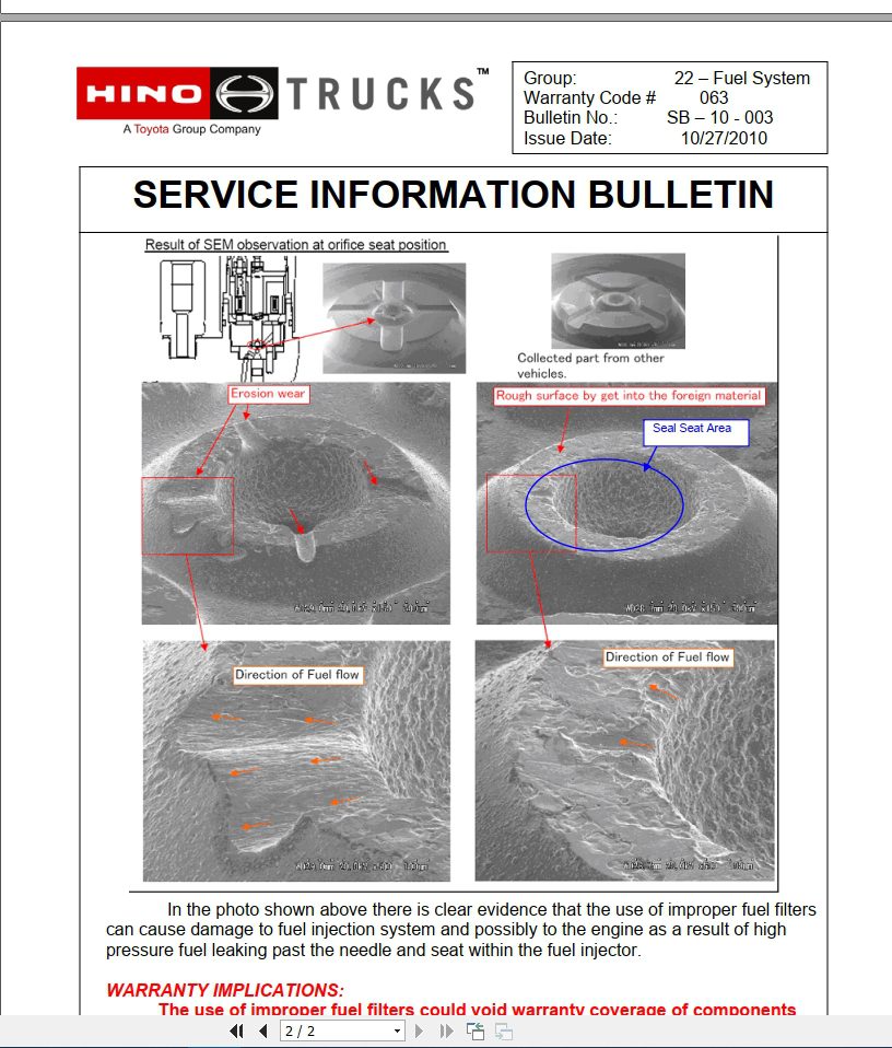HINO Truck All Series Technical Service Bulletins Engine Updates 2019 EN 2