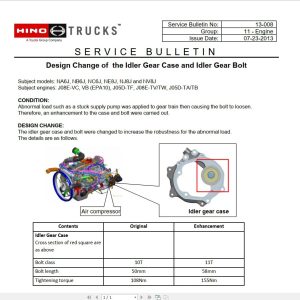 HINO Truck All Series Technical Service Bulletins Engine Updates 2019 EN 3