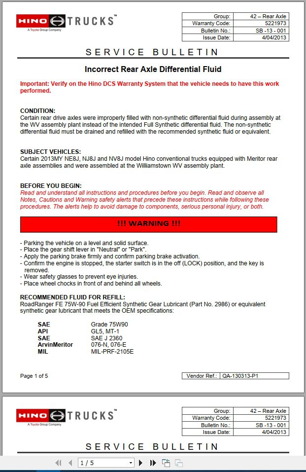 HINO Truck All Series Technical Service Bulletins Engine Updates 2019 EN 6