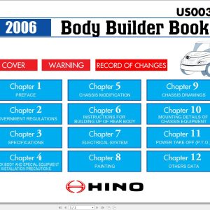 HINO Truck Body Builder Book All 2006 Manuals Guides EN 1